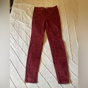 Madewell skinny velvet pants